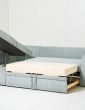 Digna universali kampinė sofa su miegojimo funkcija ir patalų dėže