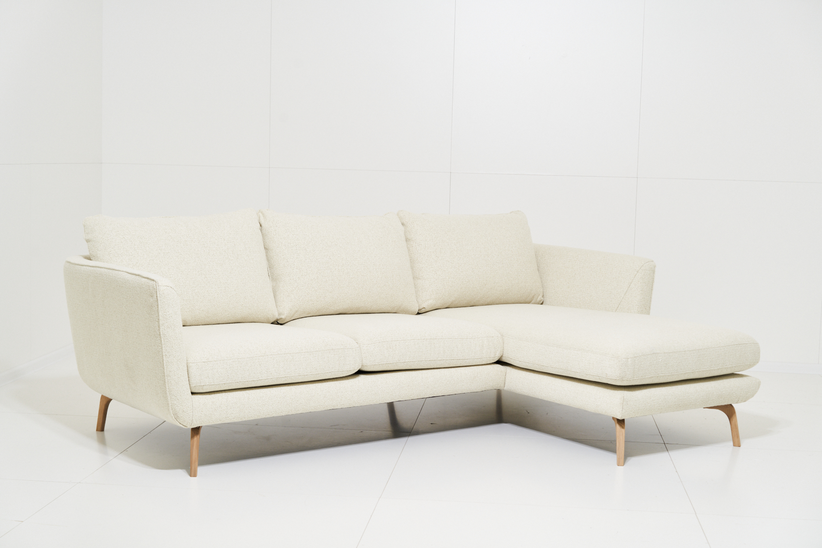 Odense 2v+šezl. D. kampinė sofa Crush Beige Kaunobaldai.lt